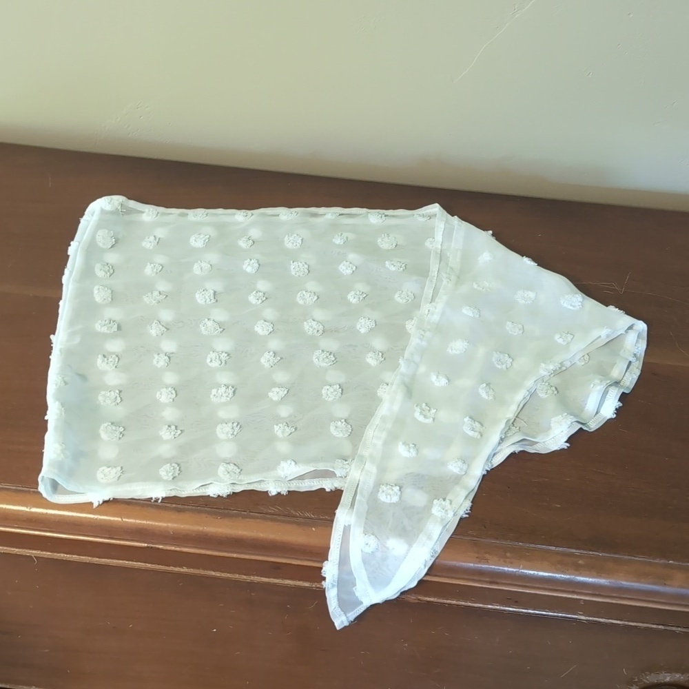 Sarong Coverups Short White Chenille Bubbles XL - Picture 8 of 12